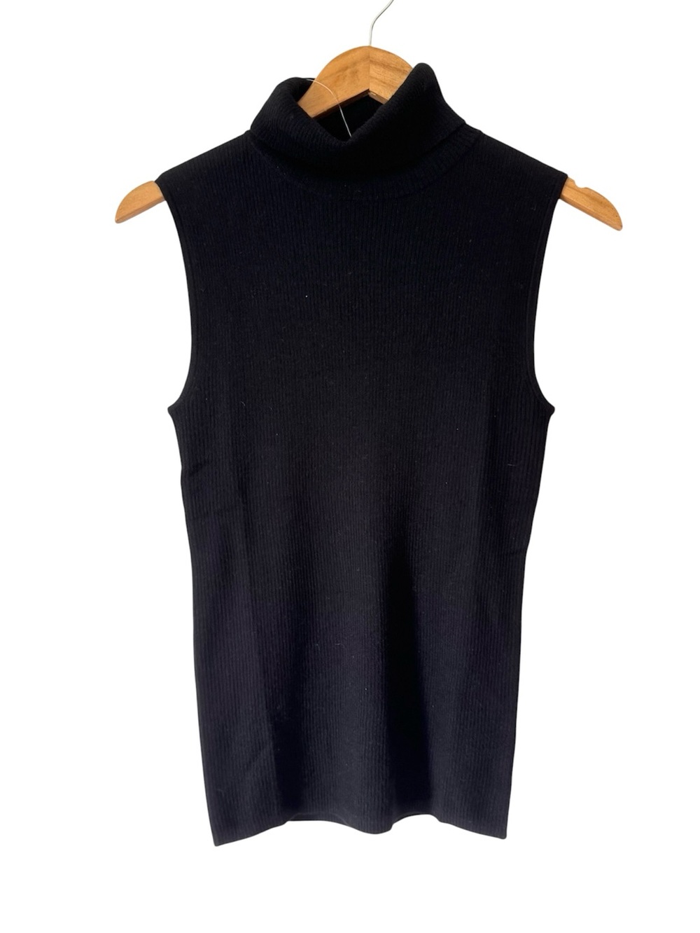 The Cashmere Project Sleeveless Black Turtleneck Sweater Capsule 100% Medium NWT